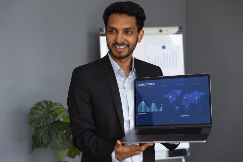 Top digital expert analyzing SEO data for a Vijayawada business